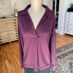 Lou & Grey Burgundy Long Sleeved Shirt - Size L